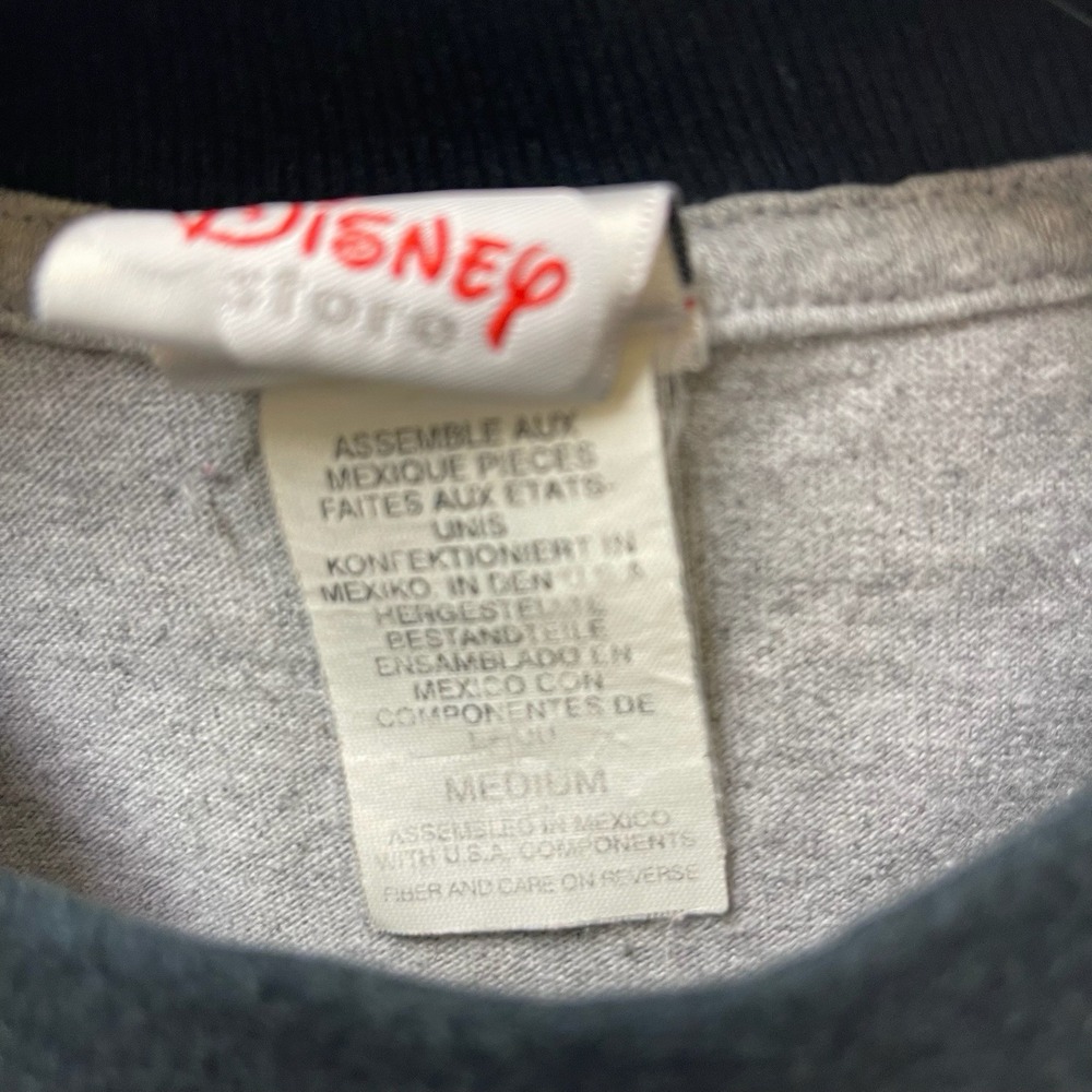Vintage Disney Mickey Mouse Club Member Men's Medium Grey w/Black Ringer T-Shirt - Picture 5 of 9